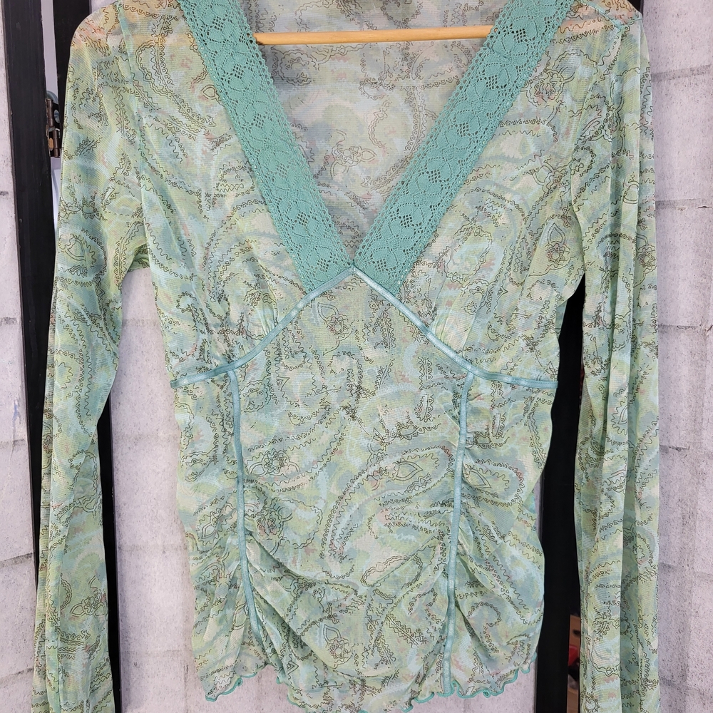 MEXX Green Paisley Long Sleeve Top